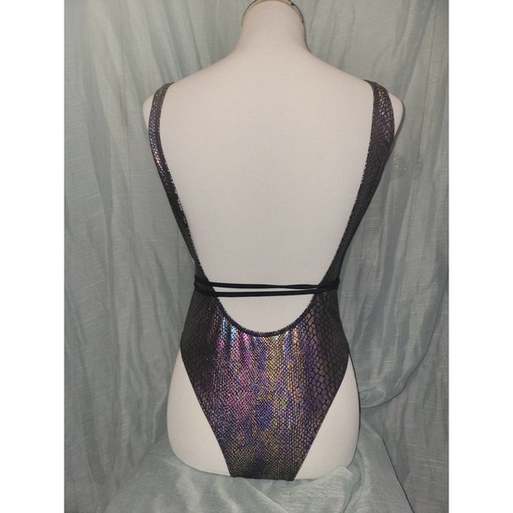 Snakeskin metallic Swimsuit large - Picture 3 of 3
